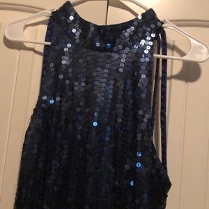 Stunning mock neck sequined gown.